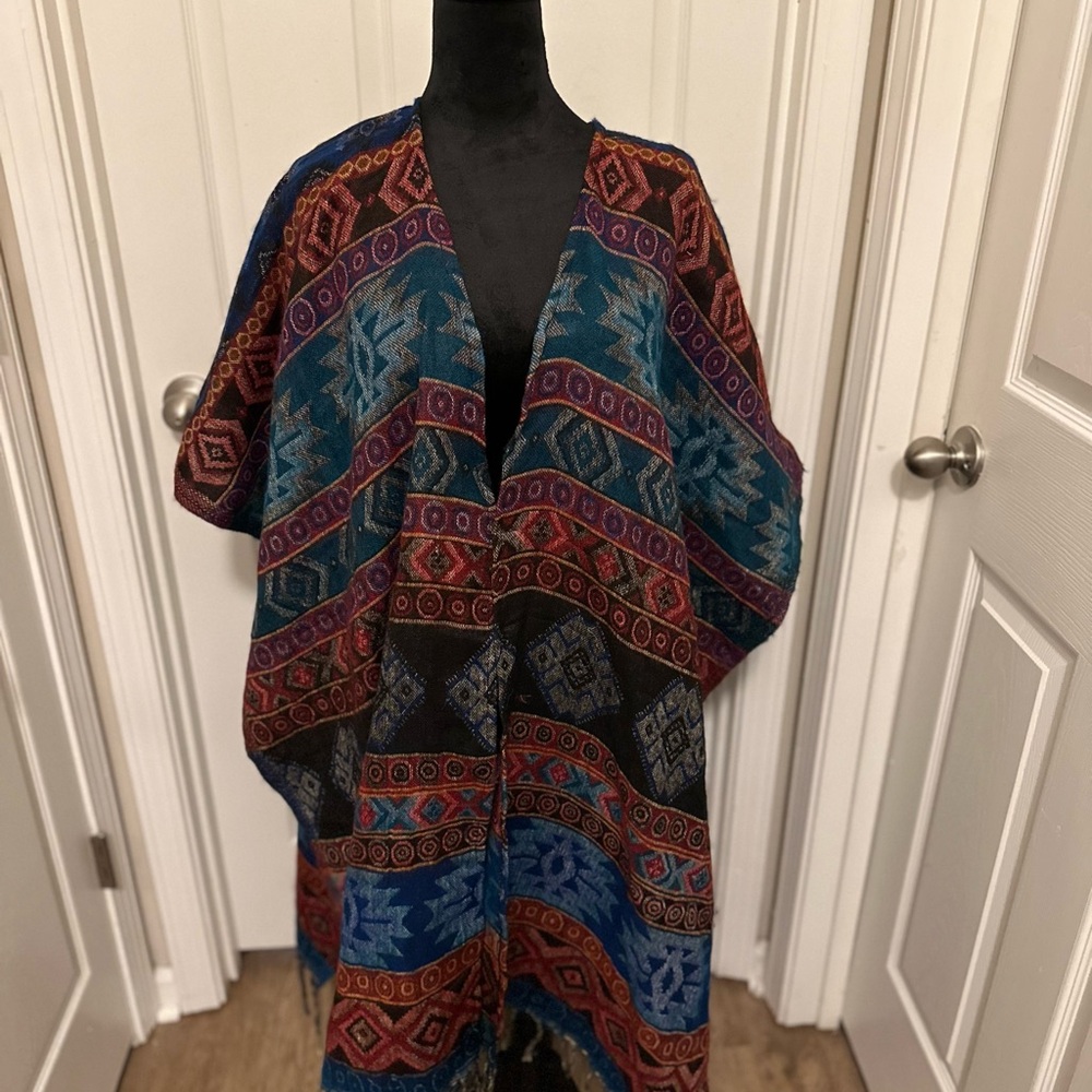 Vibrant Red and Blue Cape
